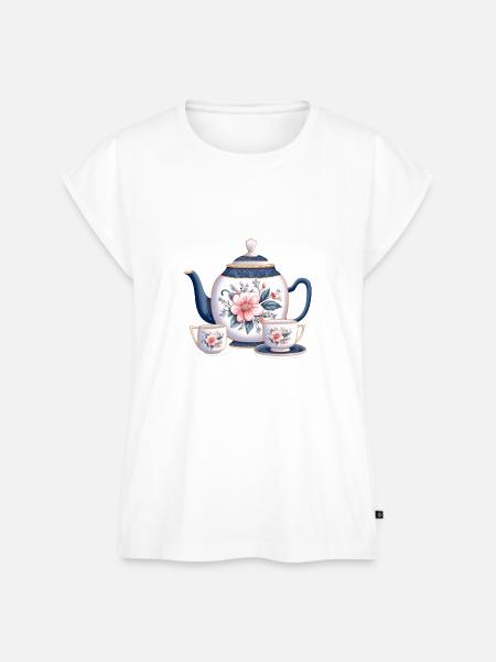 Ländliche Teekanne - Frauen Premium Bio Top - Weiß