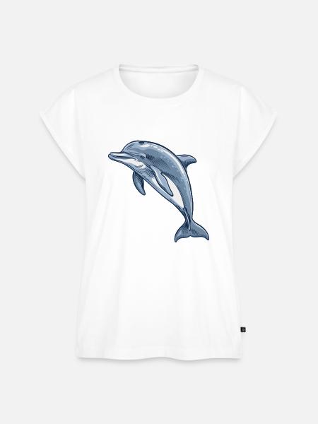 Delfin - Frauen Premium Bio Top - Weiß