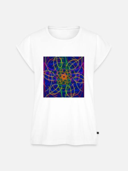 Abstrakte bunte Blume - Frauen Premium Bio Top - Weiß