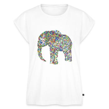 Elefant aus Elefanten - Frauen Premium Bio Top - Weiß - Vorne - AI Model Female 172 light (172cm)