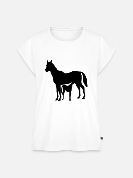 Pferd und Fohlen - Frauen Premium Bio Top - Weiß
