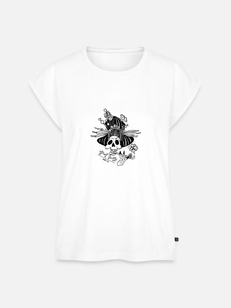 geisha skull - Frauen Premium Bio Top - Weiß