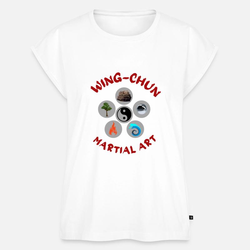 Wing Chun 5 Elements - Frauen Premium Bio Top - Weiß