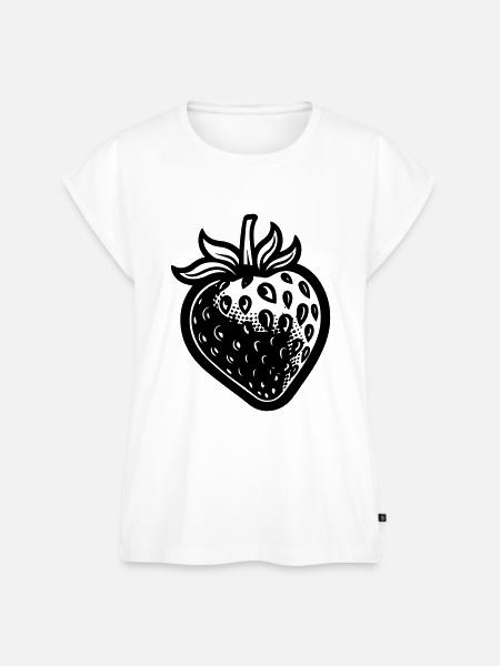 Erdbeere - Frauen Premium Bio Top - Weiß
