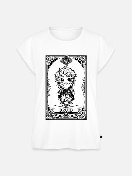 Druide RPG Tarotkarte Chibi - Frauen Premium Bio Top - Weiß
