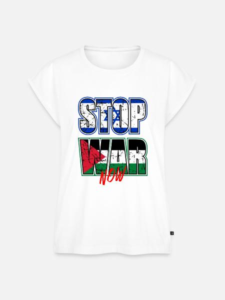 Stop War Now - Frauen Premium Bio Top - Weiß