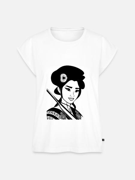 Asiatische Schönheit Mädchen - Frauen Premium Bio Top - Weiß