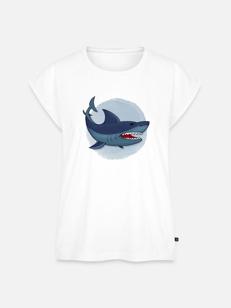 Shark - Frauen Premium Bio Top - Weiß