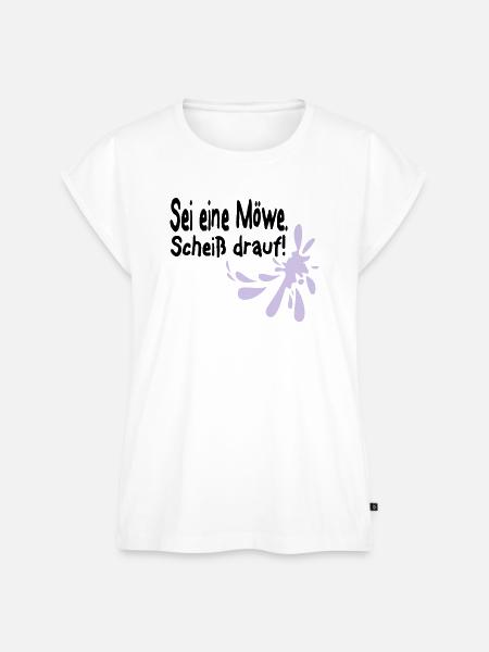 Möwen Scheiß drauf--3 - Frauen Premium Bio Top - Weiß