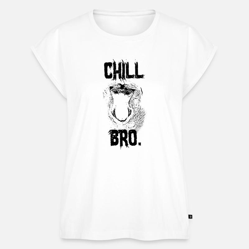 Chill Bro Proboscis Monkey Gift - Women’s Premium Organic Top - white