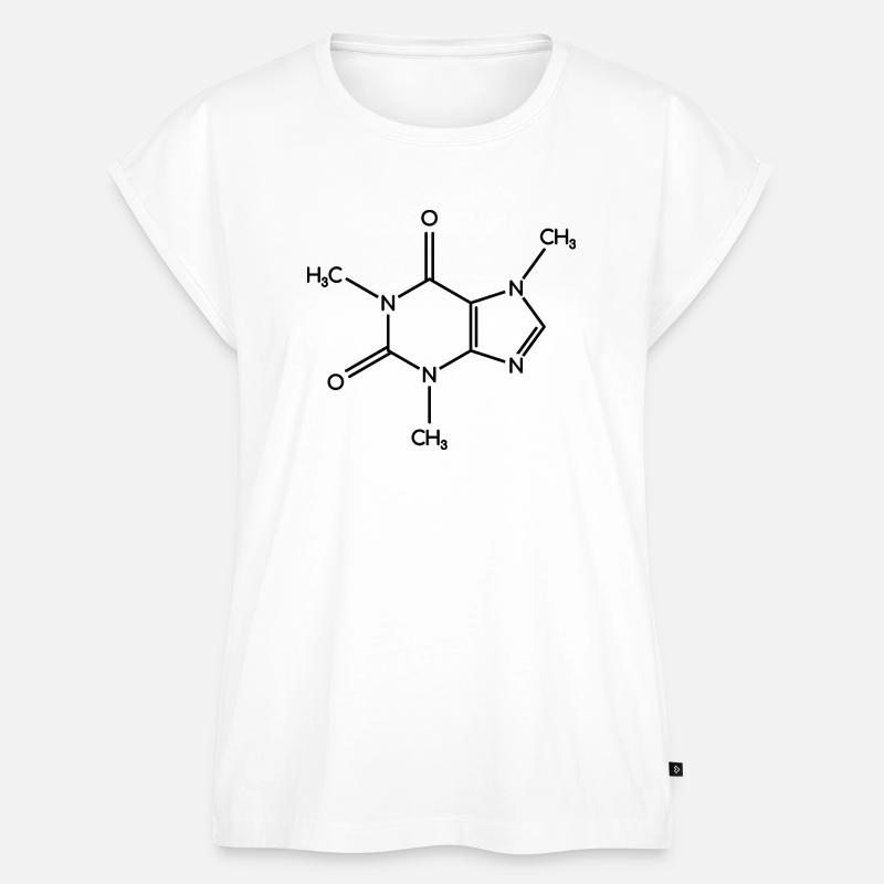Molécule de caféine - Formule de structure - Haut bio Premium Femme - blanc