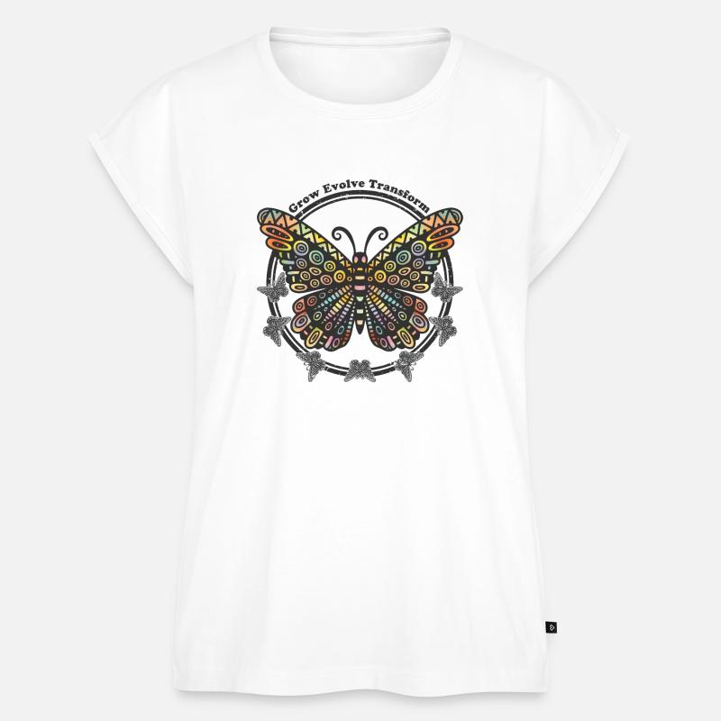 Boho Style Butterfly - Grow Evolve Transform - Women’s Premium Organic Top - white