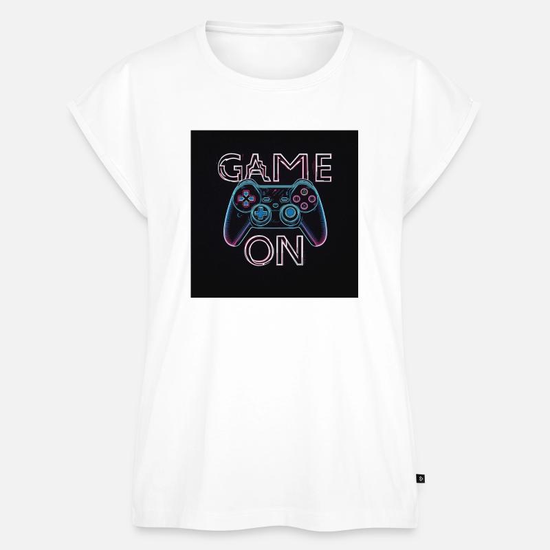 Neon Gaming Controller Design - Frauen Premium Bio Top - Weiß