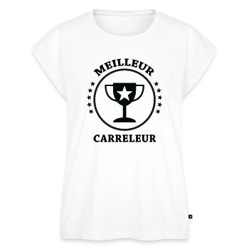 Meilleur Carreleur - Haut bio Premium Femme - blanc - Devant - AI Model Female 172 light (172cm)