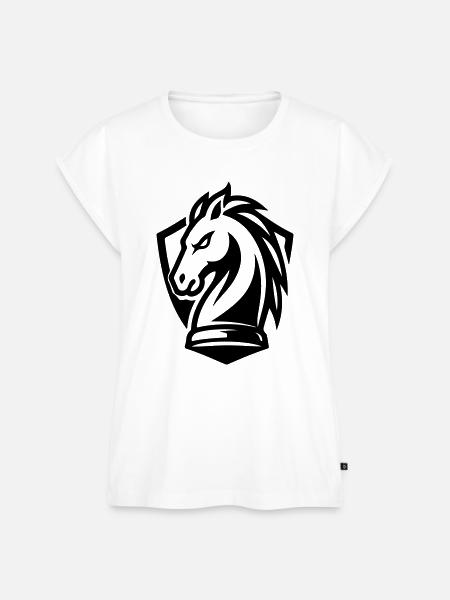 Schach Pferd - Frauen Premium Bio Top - Weiß