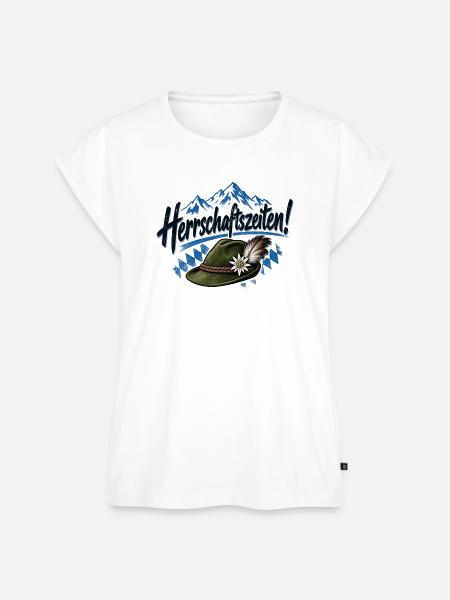 Herrschaftszeiten Trachten Outfit - Frauen Premium Bio Top - Weiß