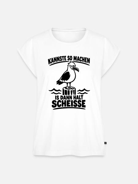 Freche Möwe Kannste so Lustiger Spruch - Frauen Premium Bio Top - Weiß