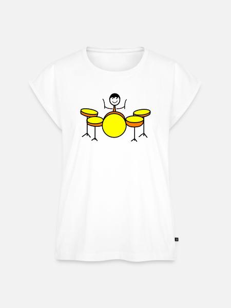 Trommel Drumset Drummer - Frauen Premium Bio Top - Weiß