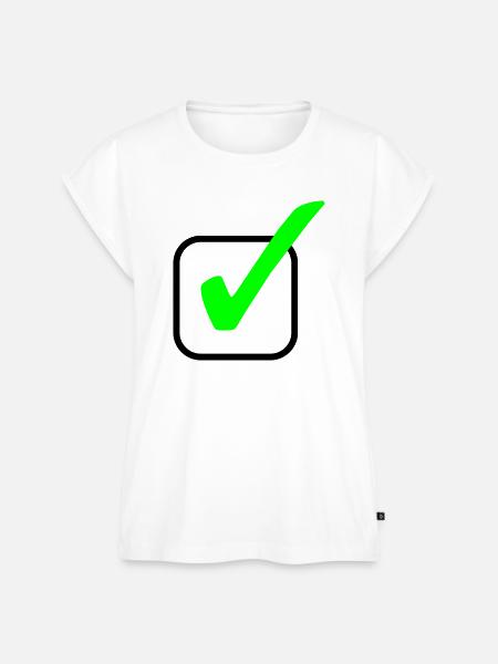 Neon-Grüner Haken Print - Frauen Premium Bio Top - Weiß