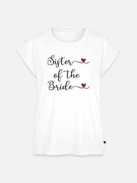 Schwesterherz der Braut – Typografie - Frauen Premium Bio Top - Weiß