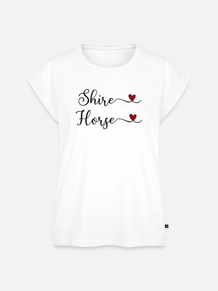 Shire-Pferd mit Herz - Frauen Premium Bio Top - Weiß