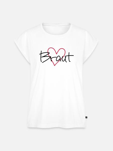 Braut Herz Junggesellinnenabschied - Frauen Premium Bio Top - Weiß
