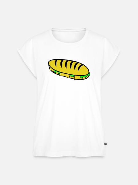 Baguette Hotdog Illustration - Frauen Premium Bio Top - Weiß