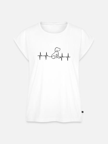 Hund EKG Herzschlag - Frauen Premium Bio Top - Weiß
