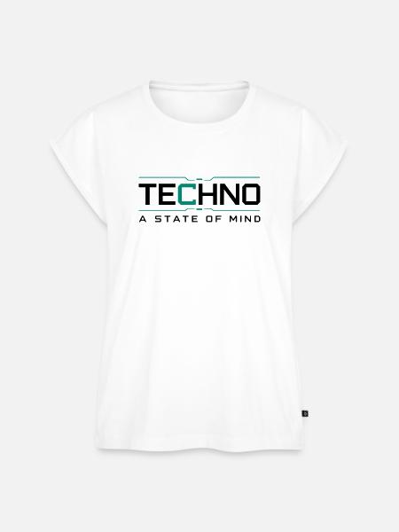 Techno - A State of Mind - Frauen Premium Bio Top - Weiß