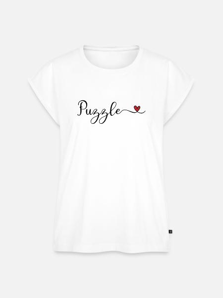 Puzzle - Frauen Premium Bio Top - Weiß