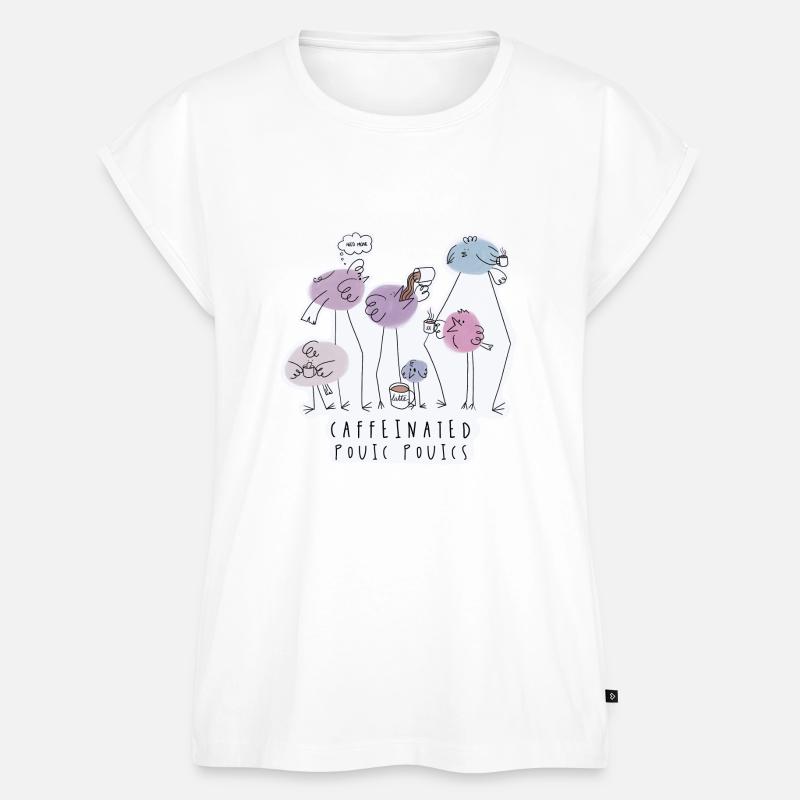 Caffeinated Pouic Pouics / Cute Coffee Dates - Women’s Premium Organic Top - white