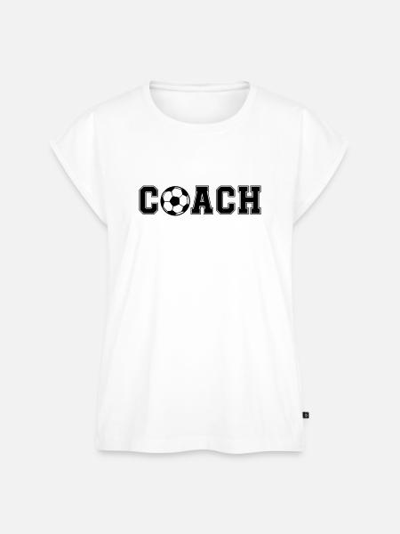 Fußball Coash - Frauen Premium Bio Top - Weiß