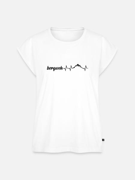 Bergweh Pulsschlag Berge - Exklusiv - Frauen Premium Bio Top - Weiß