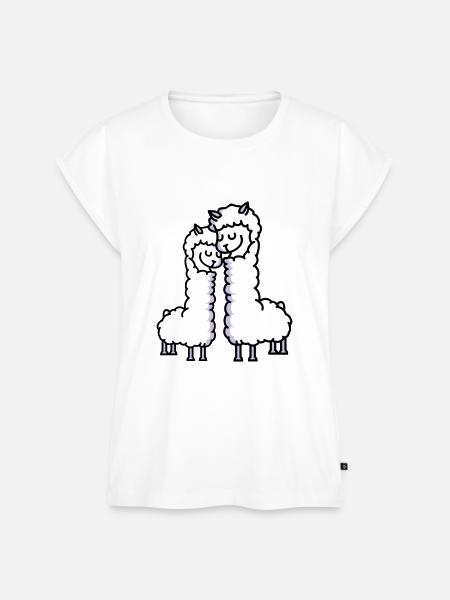 Llama Love - Women’s Premium Organic Top - white