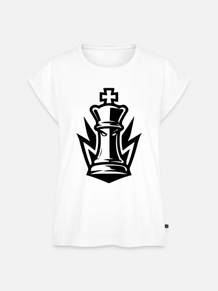 Schach König Figur - Frauen Premium Bio Top - Weiß