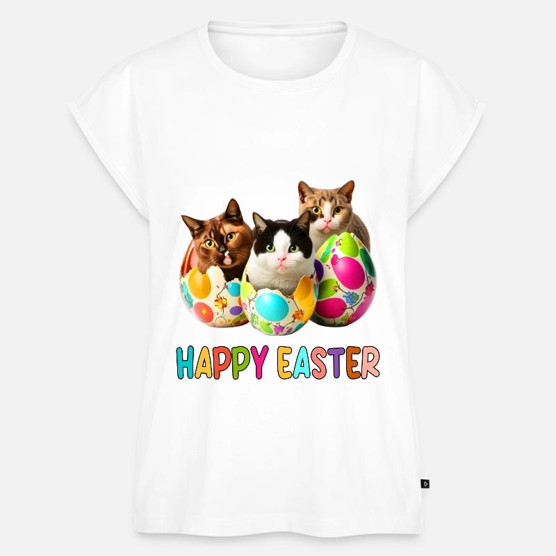 Kittens and Easter Eggs Parade - Women’s Premium Organic Top - white