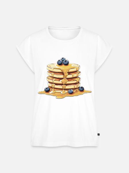 Blueberrie Pfannkuchen - Frauen Premium Bio Top - Weiß