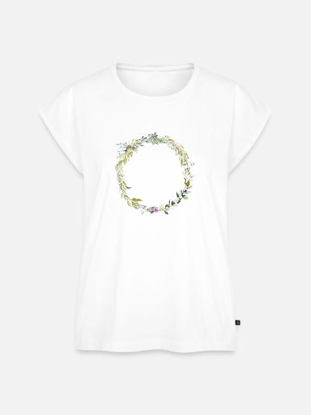 Eucalyptus wreath, minimal, customizable - Women’s Premium Organic Top - white
