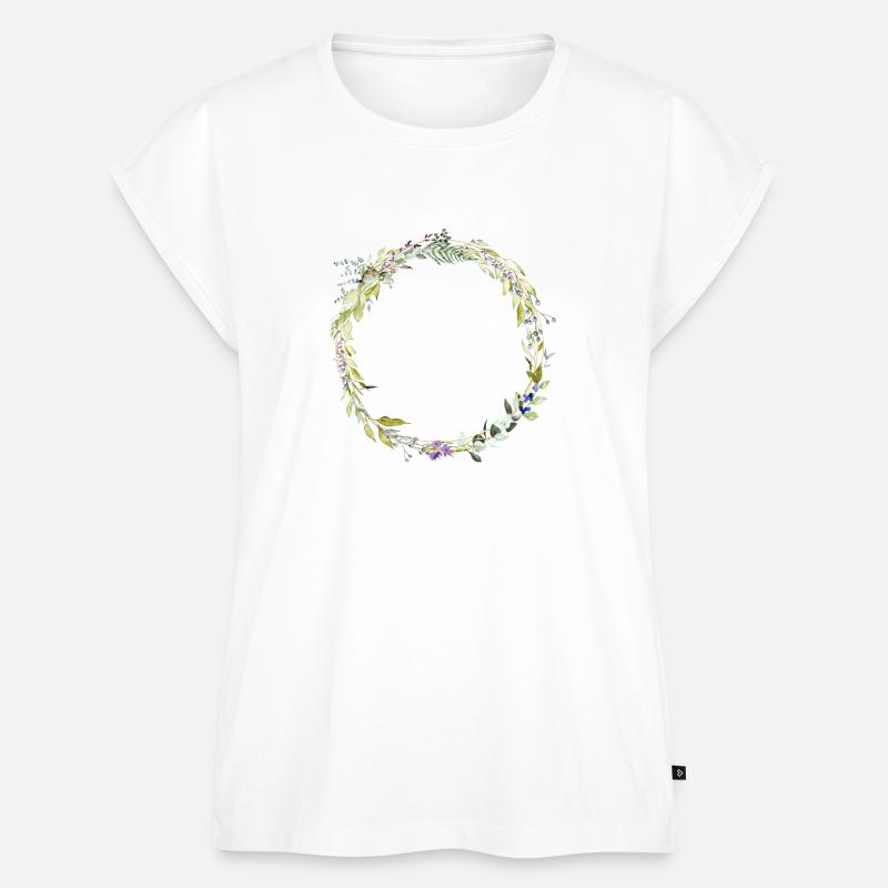 Eucalyptus wreath, minimal, customizable - Women’s Premium Organic Top - white