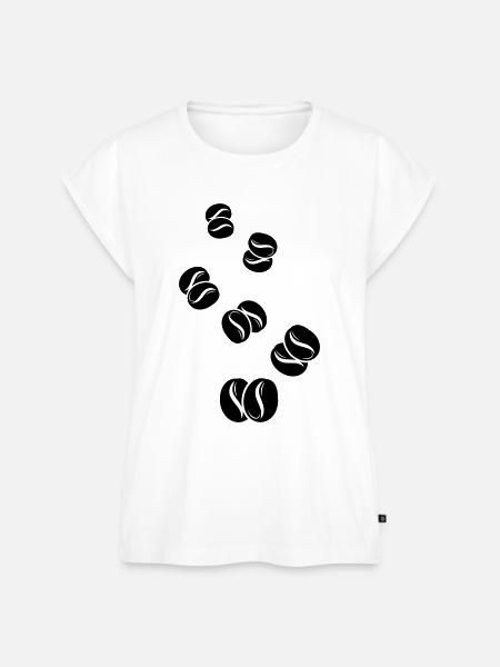 Kaffeebohne Symbol - Frauen Premium Bio Top - Weiß