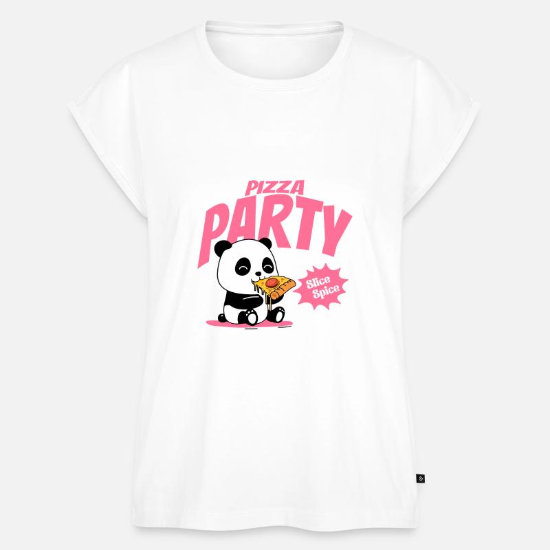 Panda eats pizza - Women’s Premium Organic Top - white