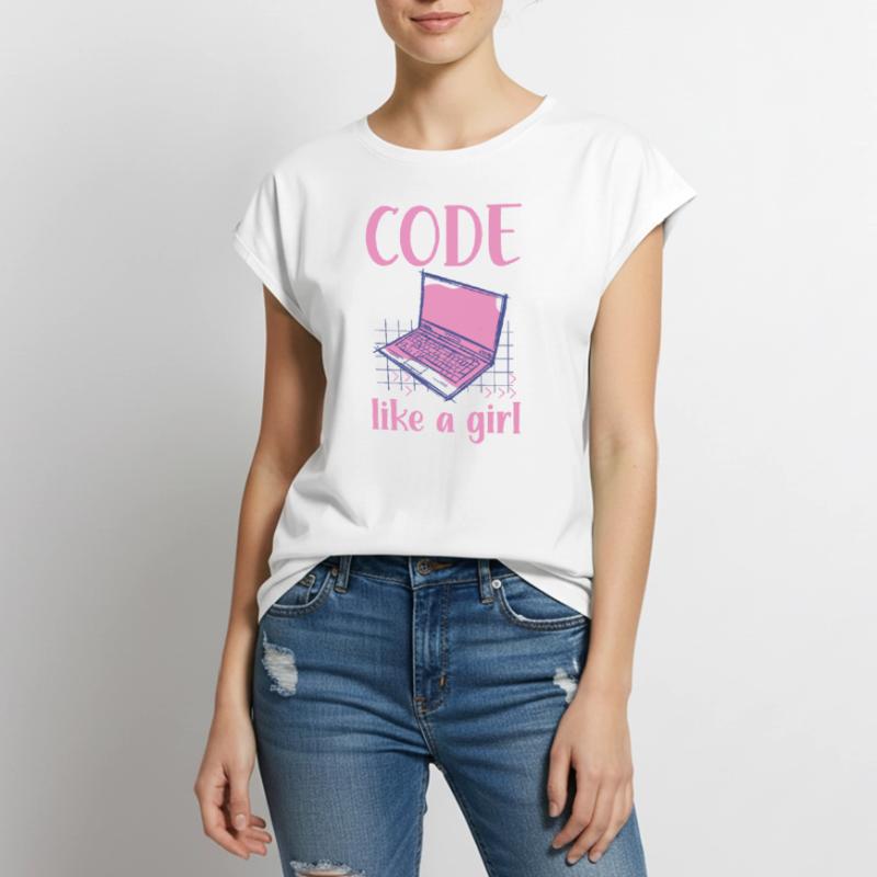 Code Like A Girl Programming Coder Computer Geek D Frauen Premium Bio Top