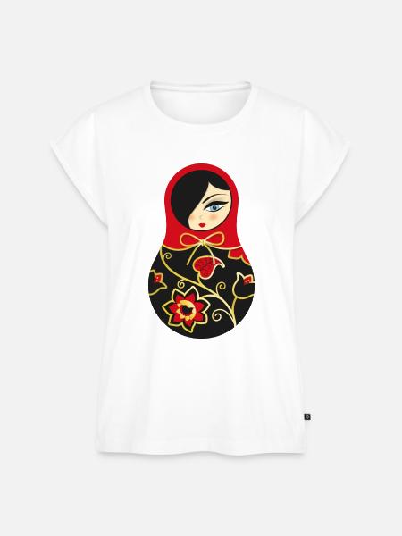Matroschka Larissa - Frauen Premium Bio Top - Weiß