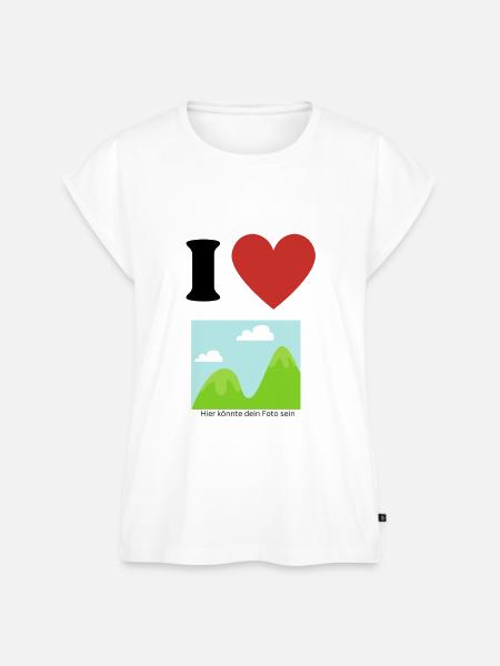 I Love - Frauen Premium Bio Top - Weiß