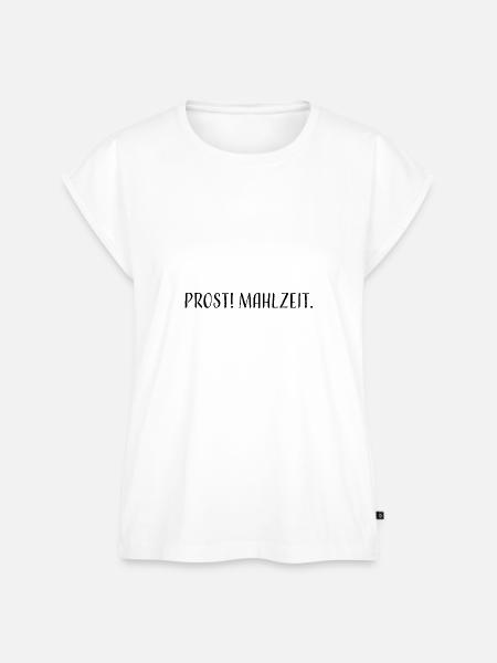Prost Mahlzeit schwarz - Frauen Premium Bio Top - Weiß