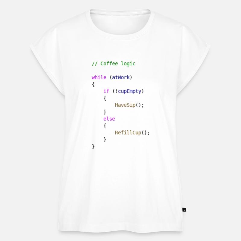 Coffee logic programmer gift idea - Women’s Premium Organic Top - white