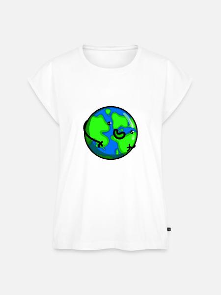Planet Erde - Frauen Premium Bio Top - Weiß