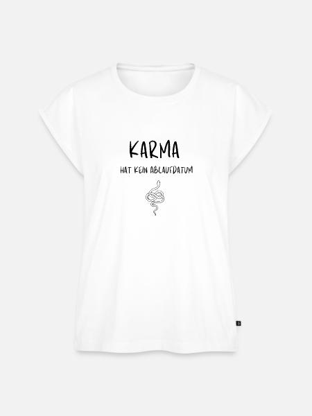 Karma hat kein Ablaufdatum - Frauen Premium Bio Top - Weiß