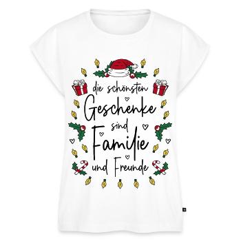 Die schönsten Geschenke sind Familie und Freunde - Frauen Premium Bio Top - Weiß - Vorne - AI Model Female 172 light (172cm)
