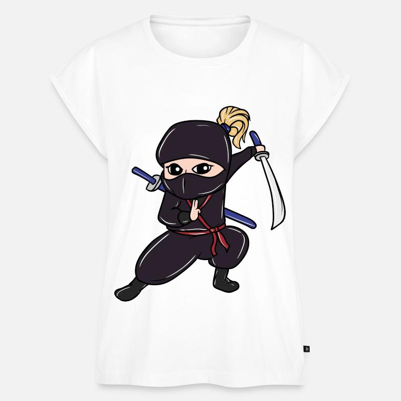 Perfektes Kinder Samurai, Ninja, Ninjas Geschenk - Frauen Premium Bio Top - Weiß